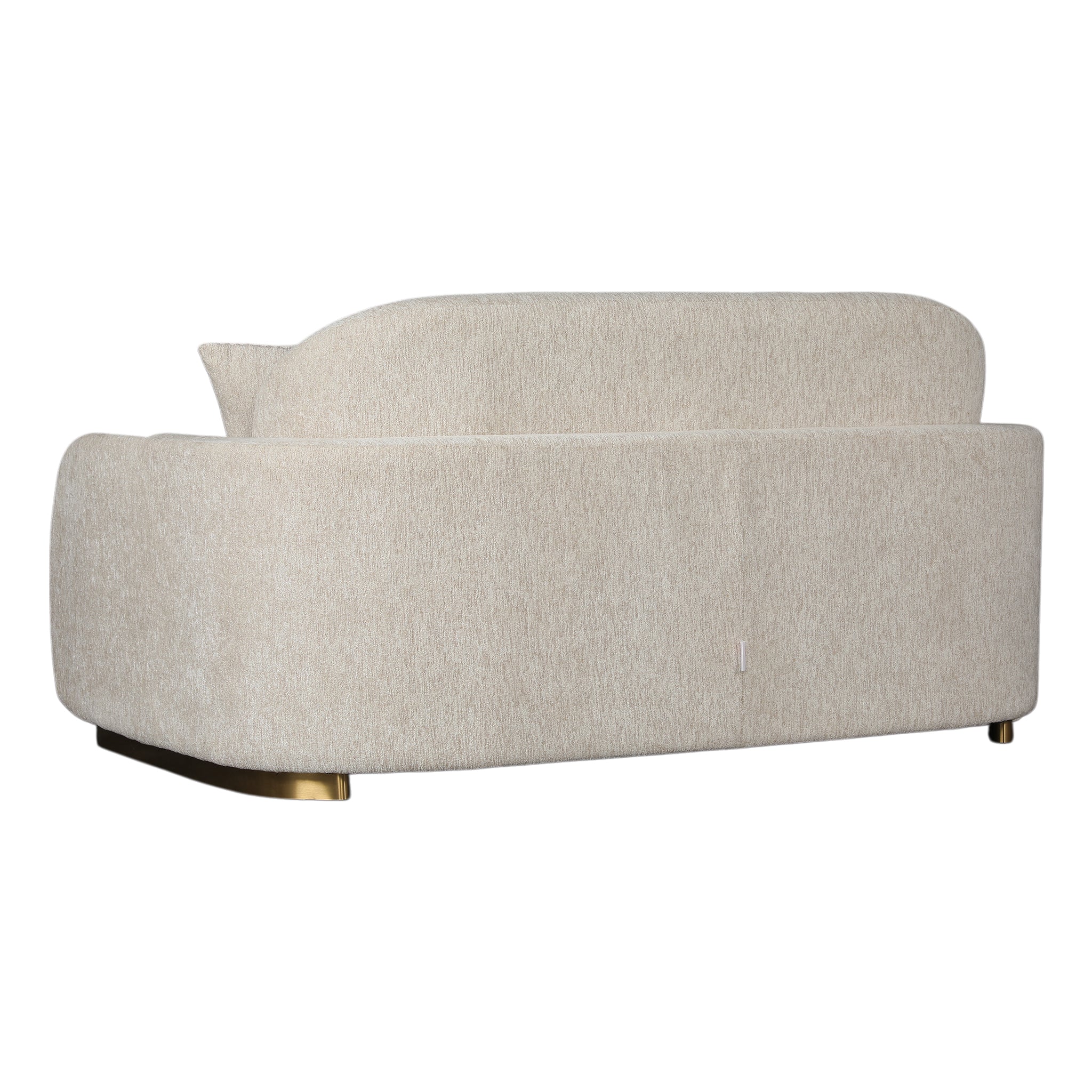 Kings Fabric Sofa Beige & Gold