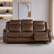 Haven Leatherette Manual Recliner | 3 Seater | Dark Brown