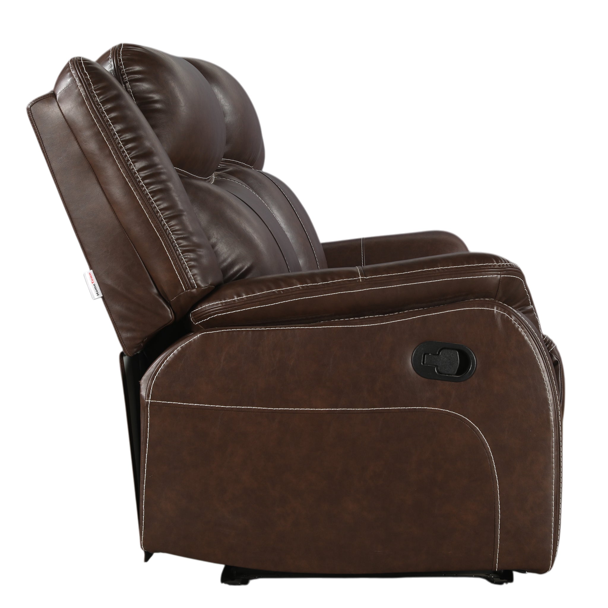 Haven Leatherette Manual Recliner | 3 Seater | Dark Brown