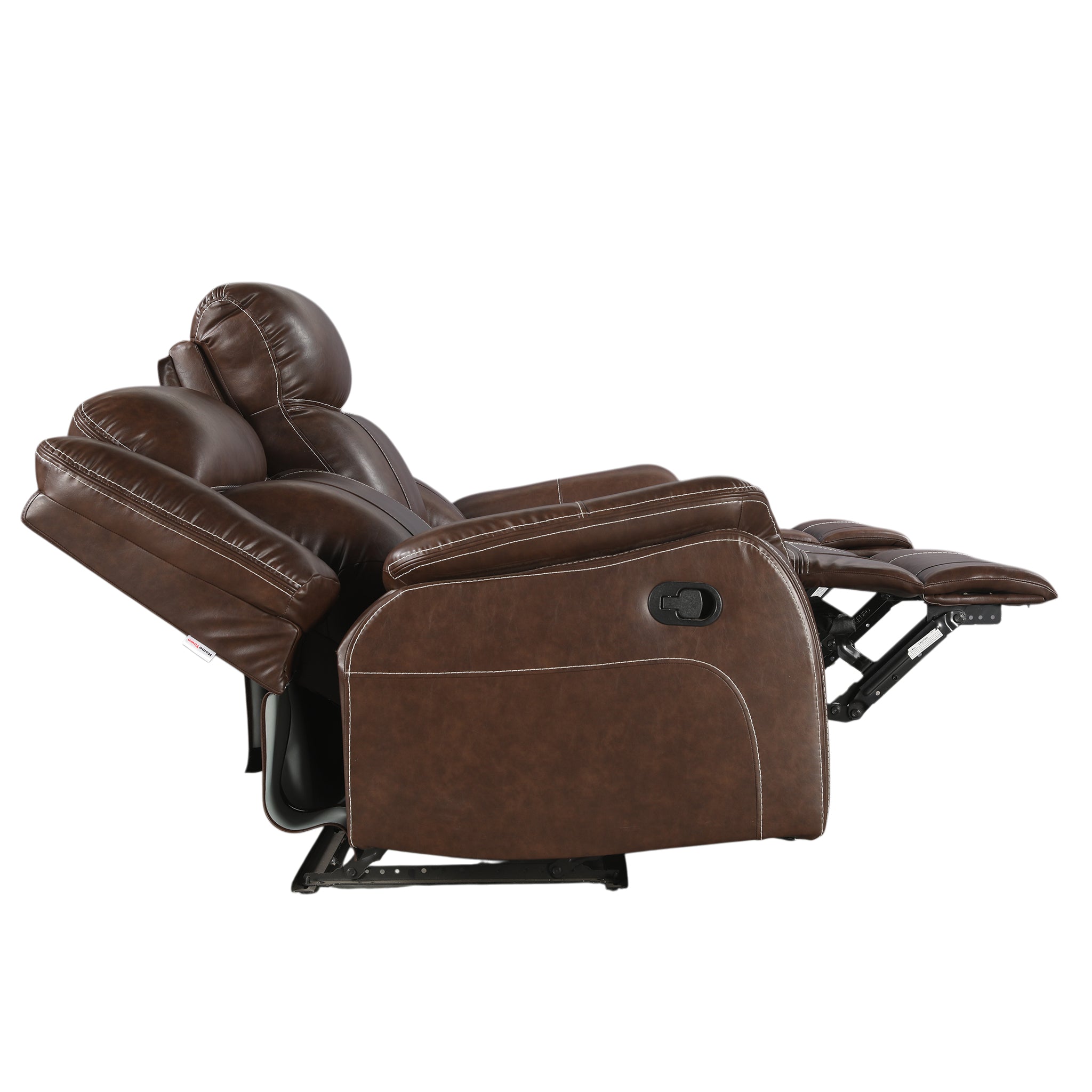 Haven Leatherette Manual Recliner | 3 Seater | Dark Brown