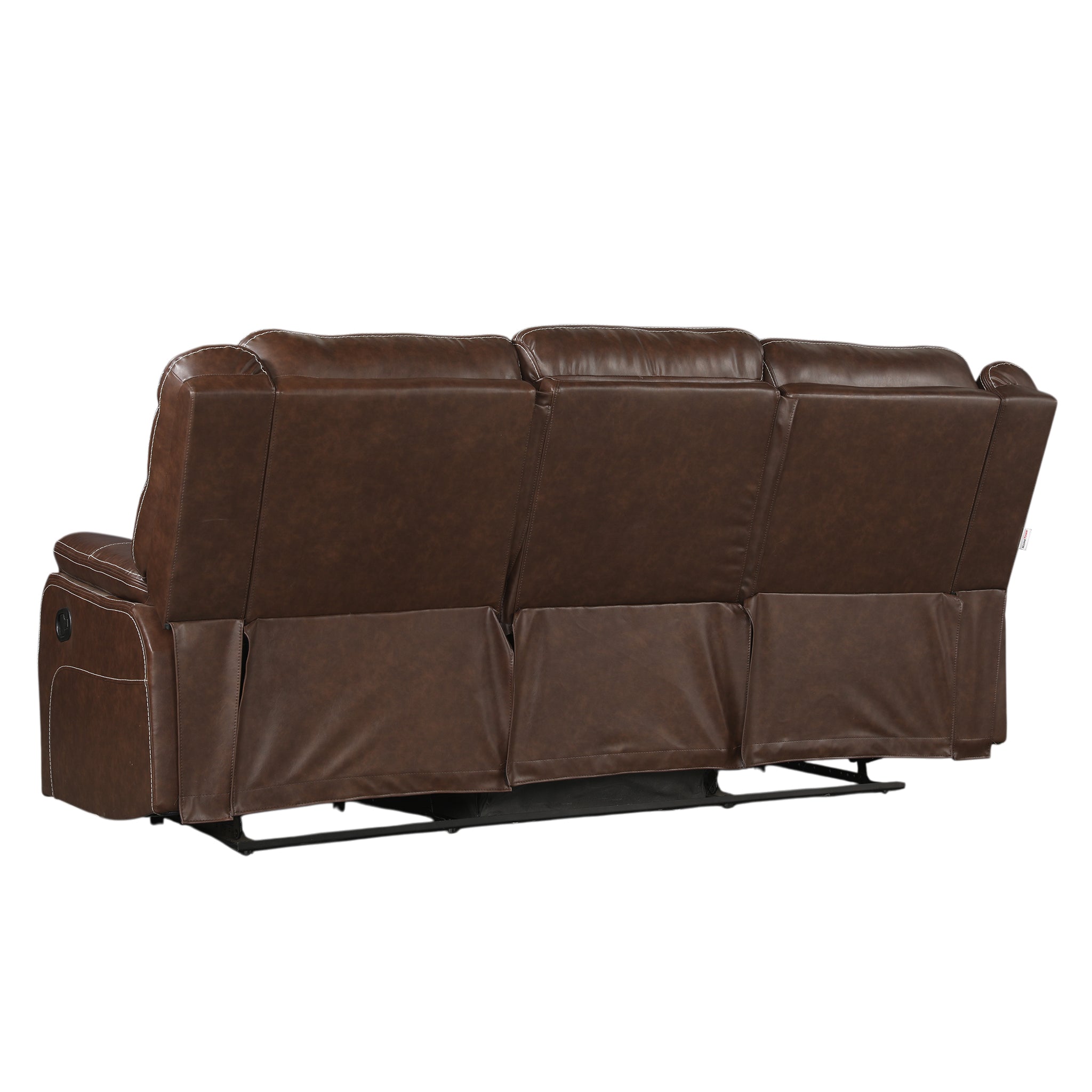 Haven Leatherette Manual Recliner | 3 Seater | Dark Brown