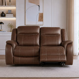 Haven Leatherette Manual Recliner | 2 Seater | Dark Brown