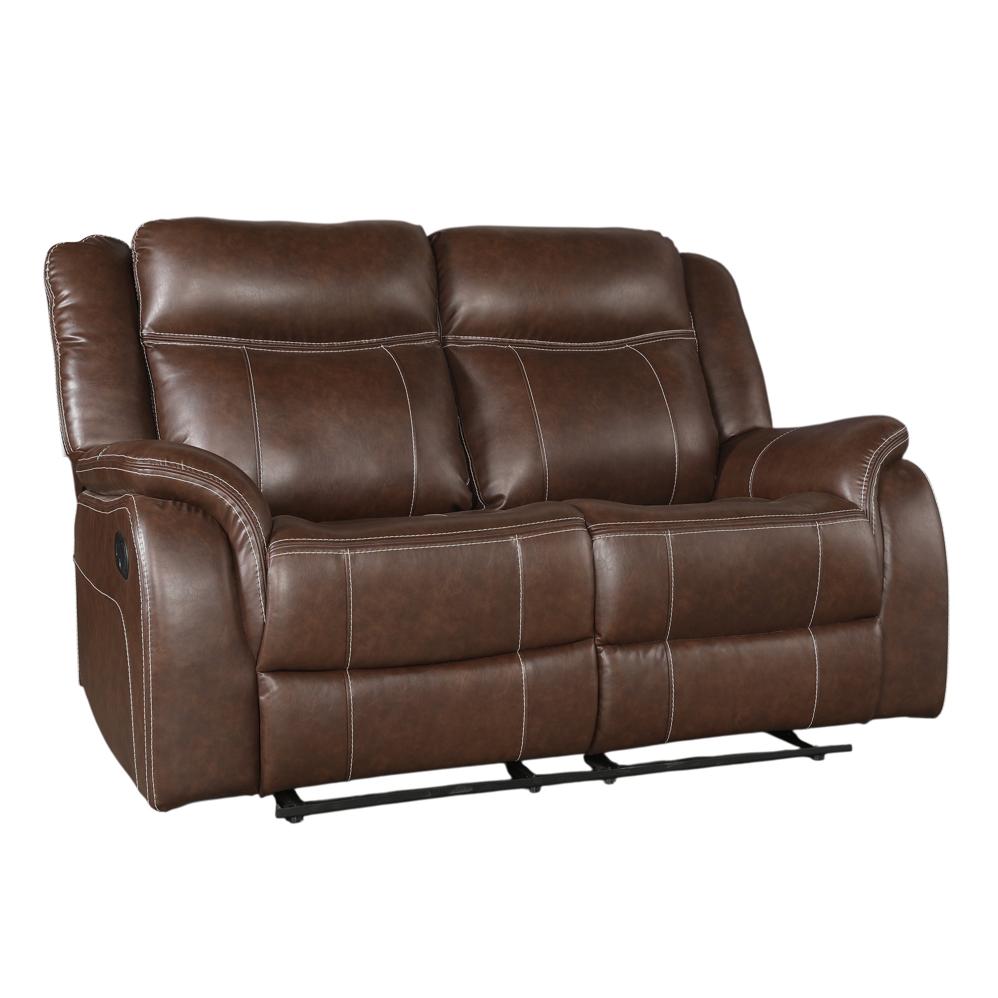 Haven Leatherette Manual Recliner | 2 Seater | Dark Brown