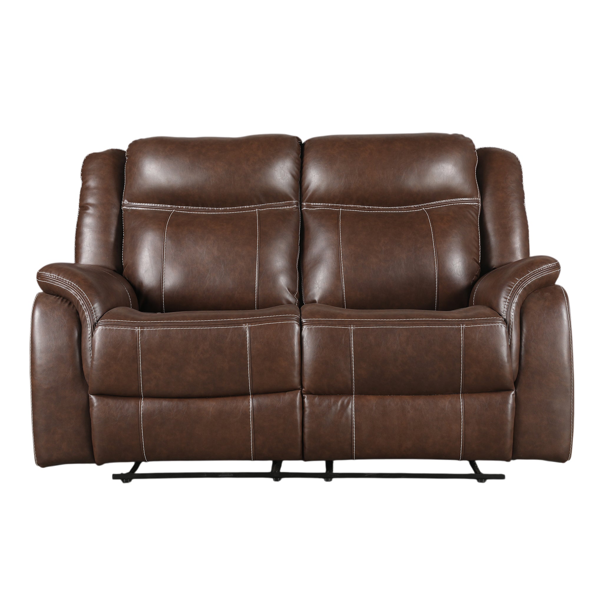 Haven Leatherette Manual Recliner | 2 Seater | Dark Brown