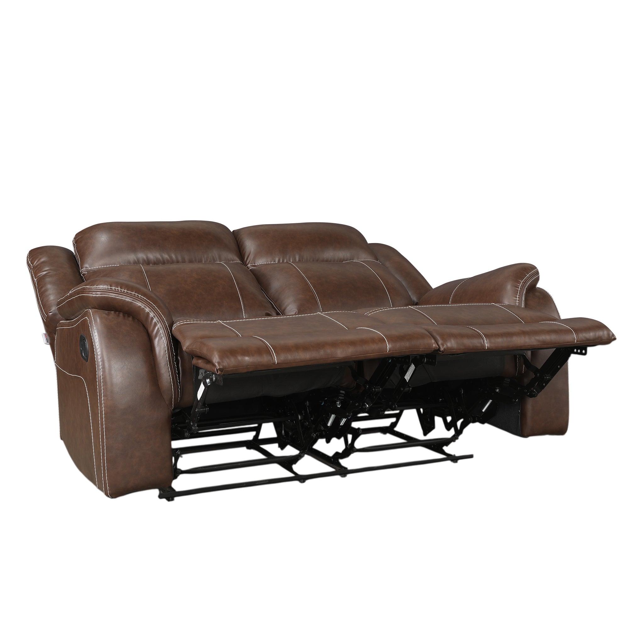 Haven Leatherette Manual Recliner | 2 Seater | Dark Brown