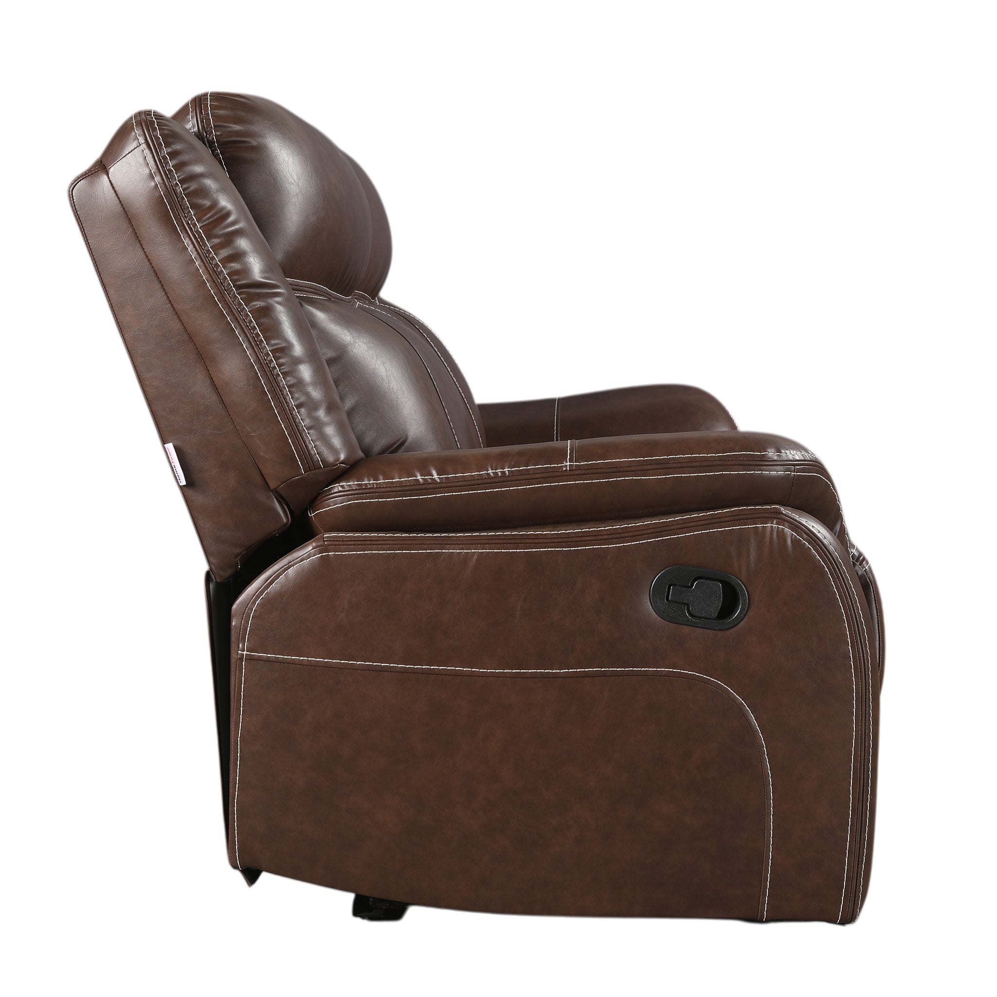 Haven Leatherette Manual Recliner | 2 Seater | Dark Brown