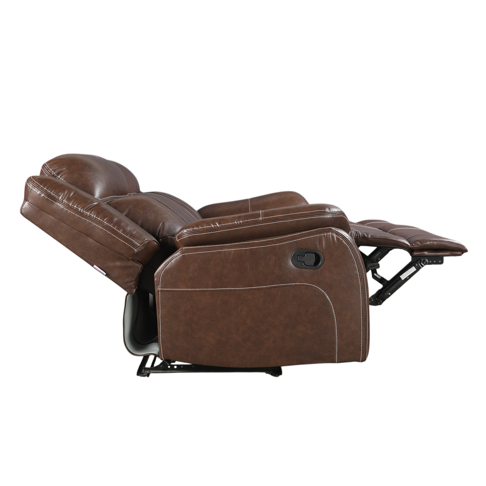 Haven Leatherette Manual Recliner | 2 Seater | Dark Brown