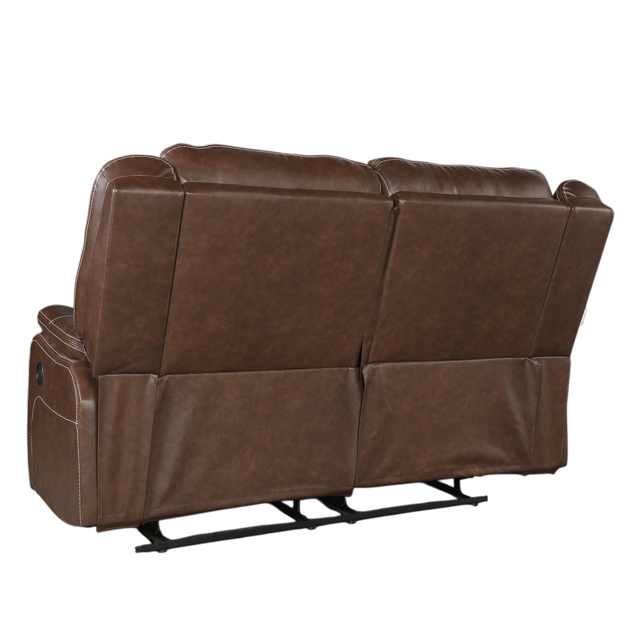 Haven Leatherette Manual Recliner | 2 Seater | Dark Brown
