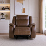 Haven Leatherette Manual Recliner | 1 Seater | Dark Brown