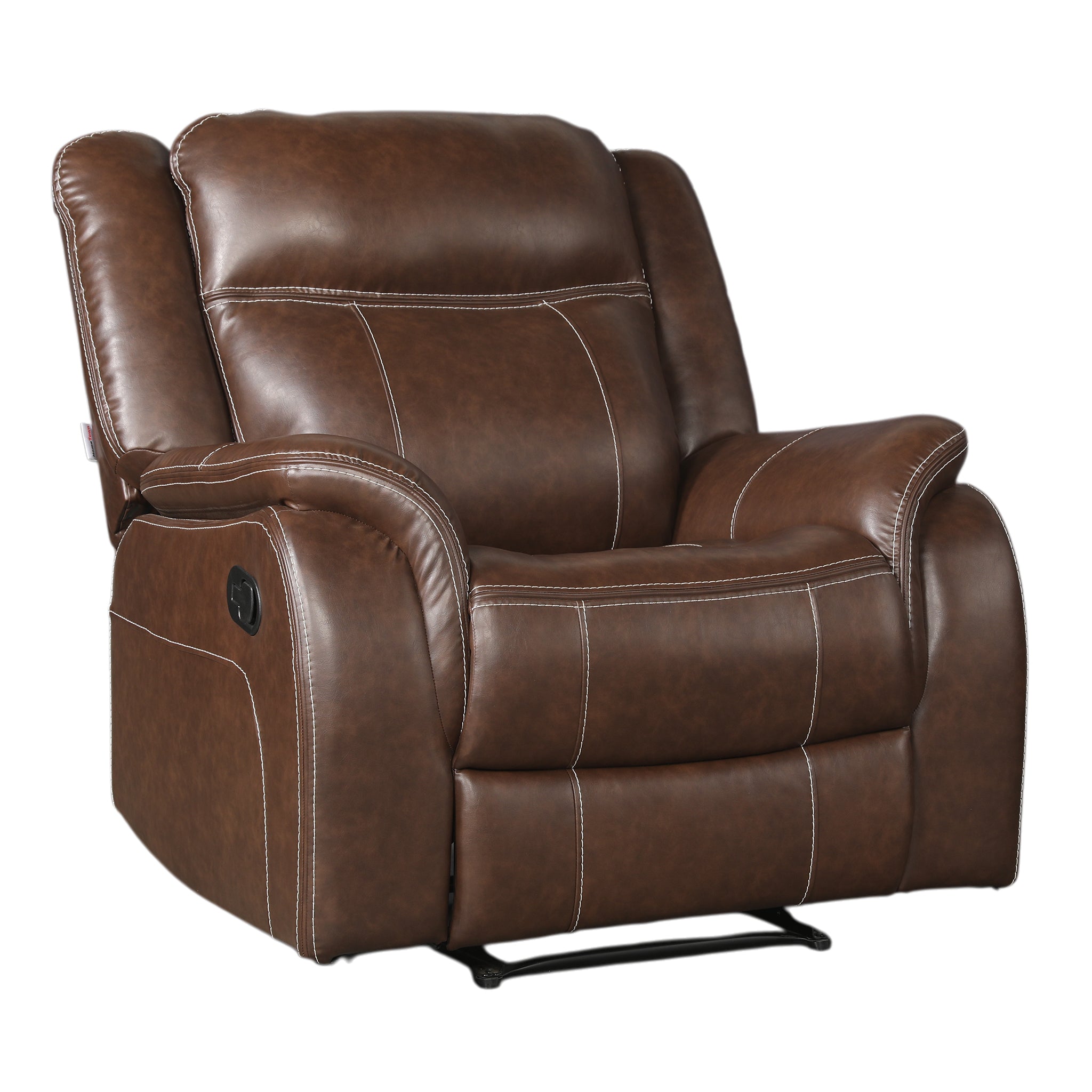 Haven Leatherette Manual Recliner | 1 Seater | Dark Brown