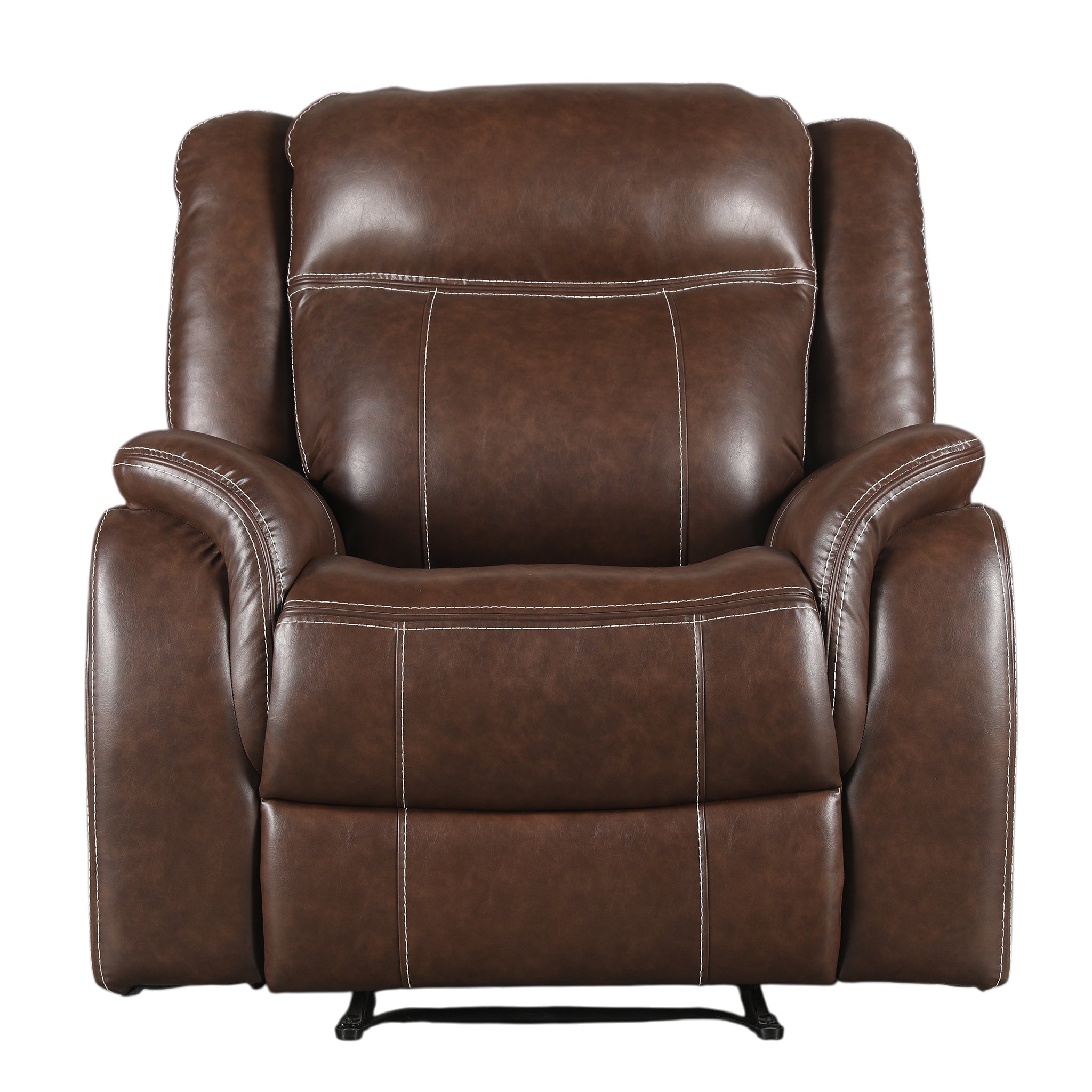 Haven Leatherette Manual Recliner | 1 Seater | Dark Brown