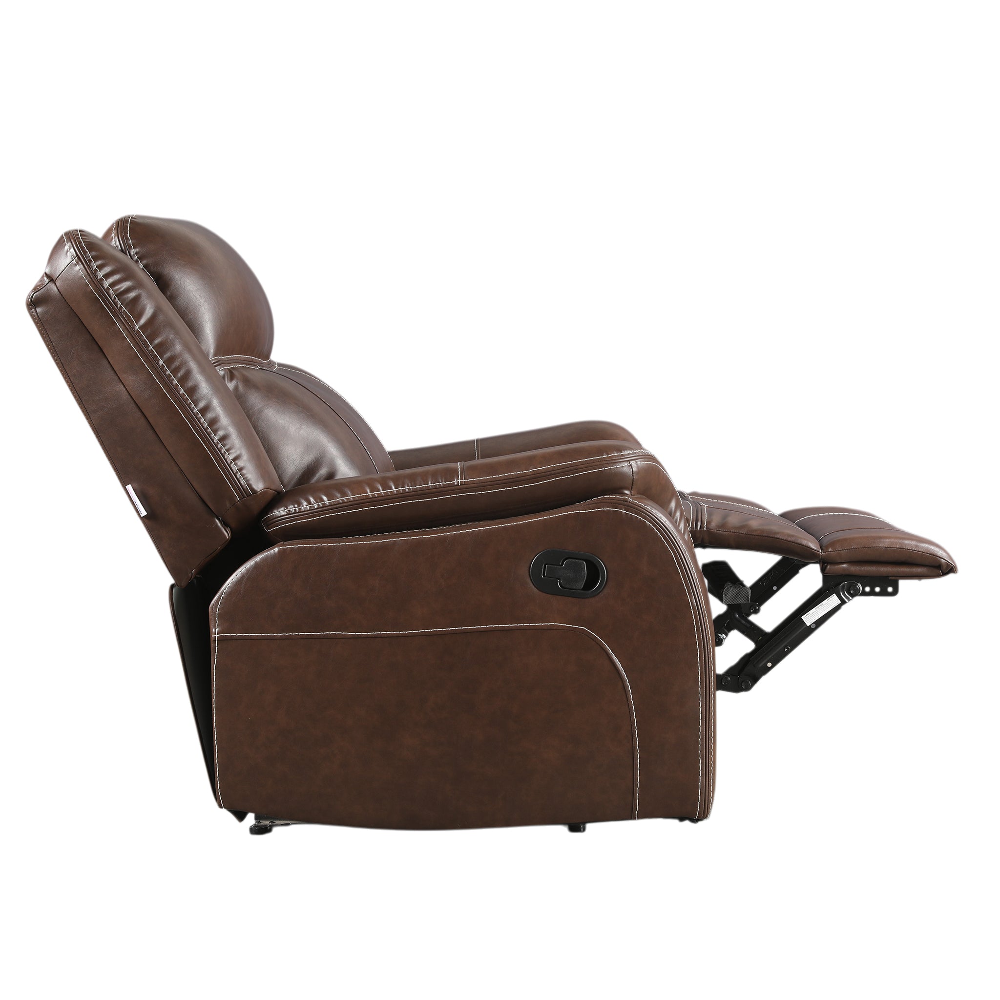 Haven Leatherette Manual Recliner | 1 Seater | Dark Brown