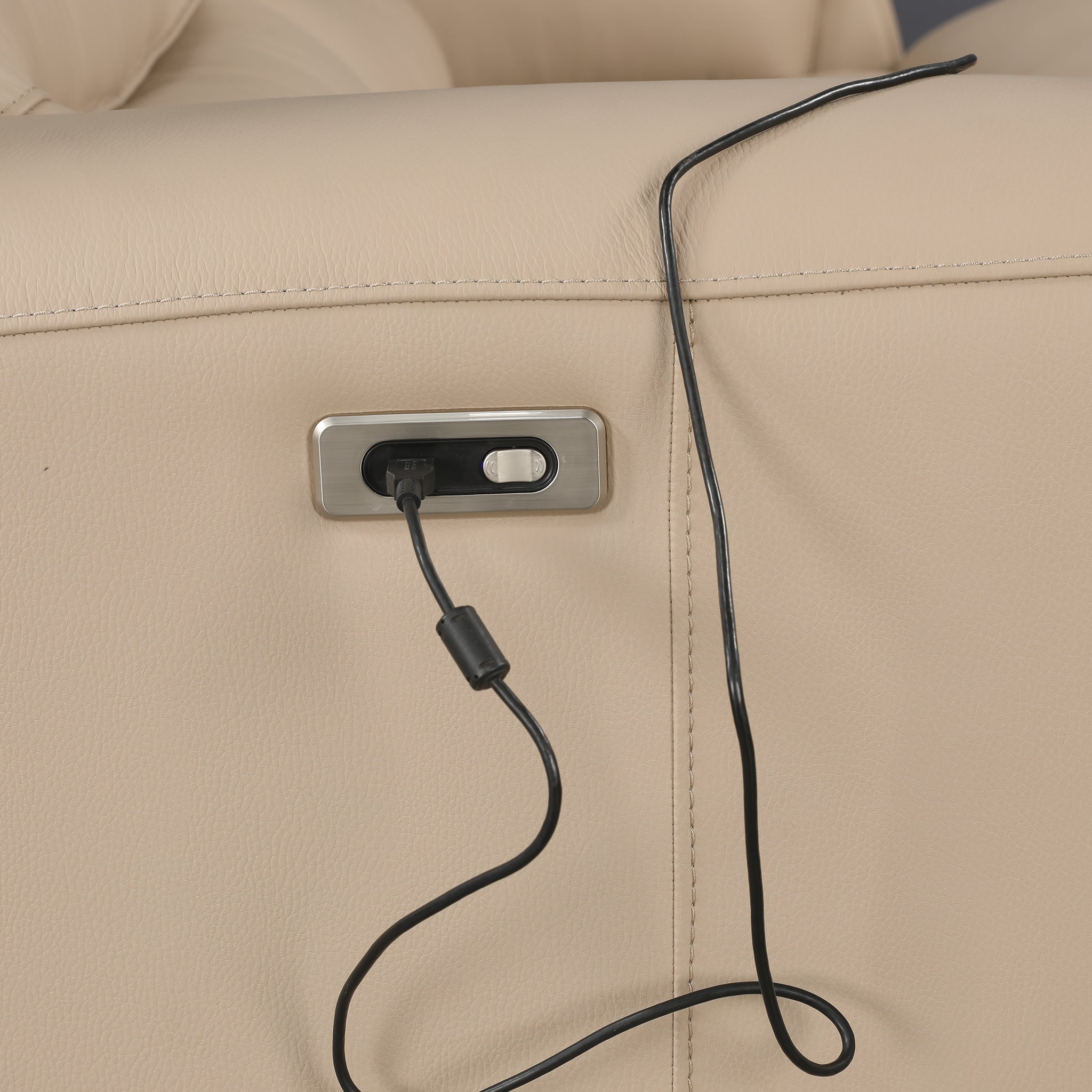 ELIO HALF LEATHER 3STR ELECTRIC RECLINER