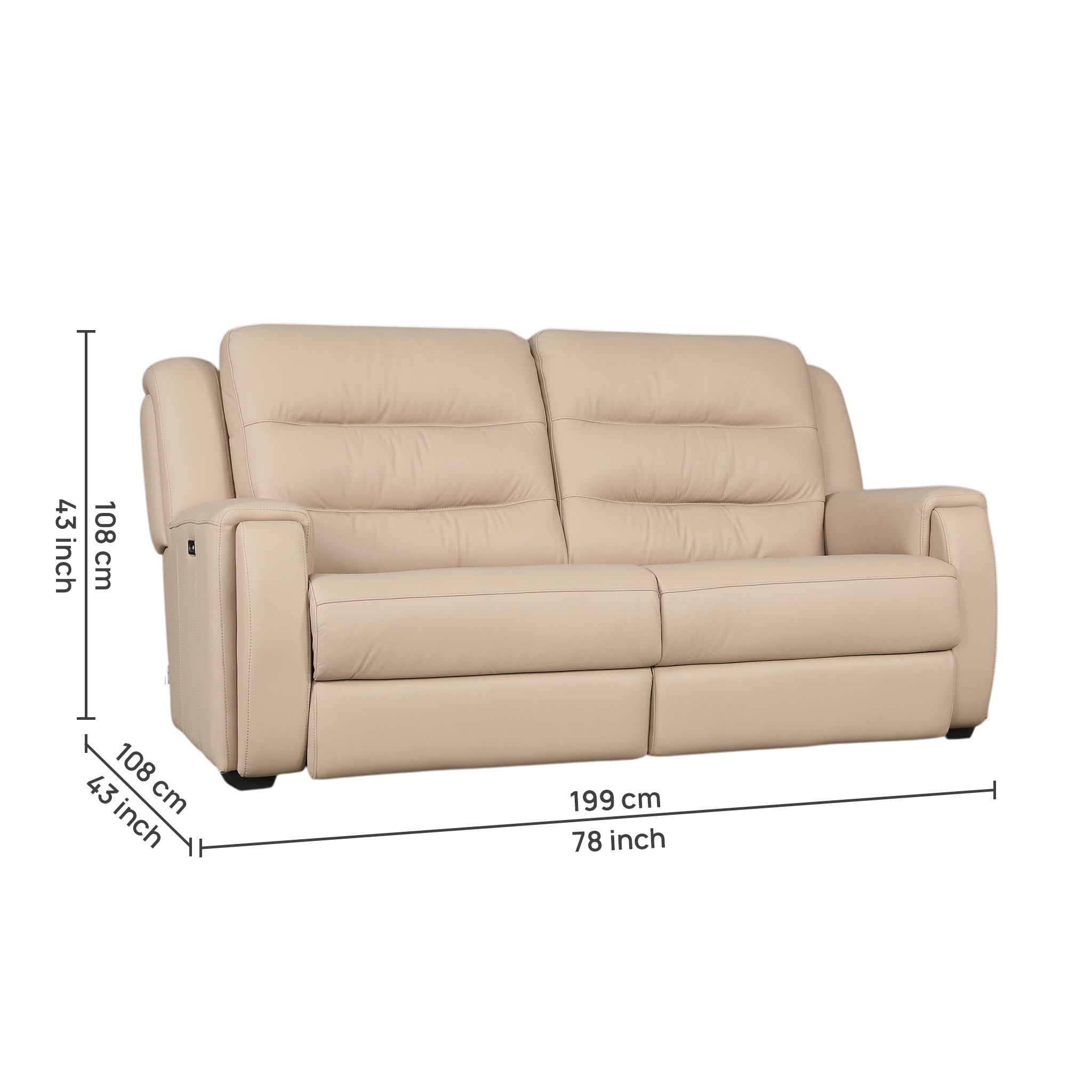 ELIO HALF LEATHER ELECTRIC RECLINER
