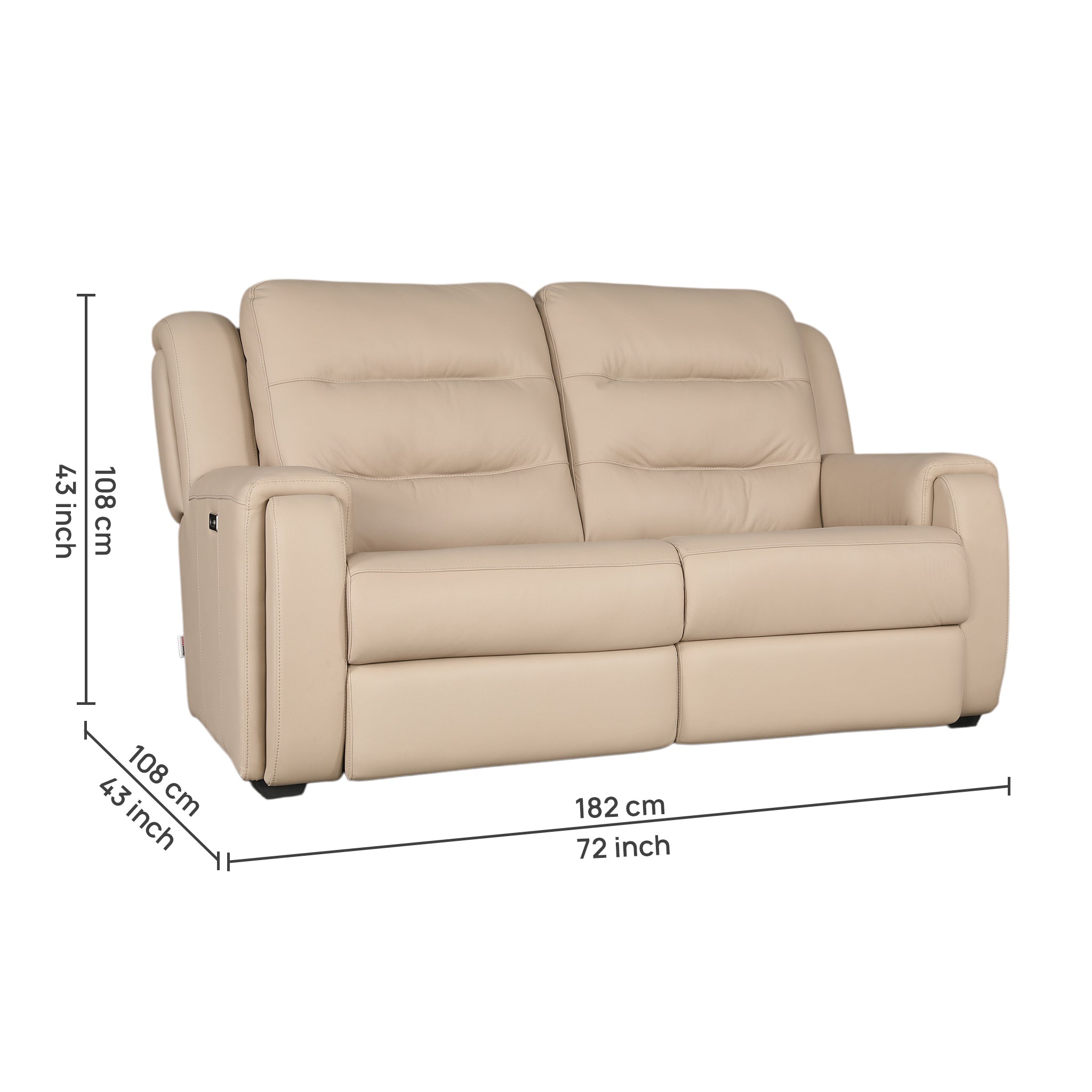 ELIO HALF LEATHER 2STR ELECTRIC RECLINER