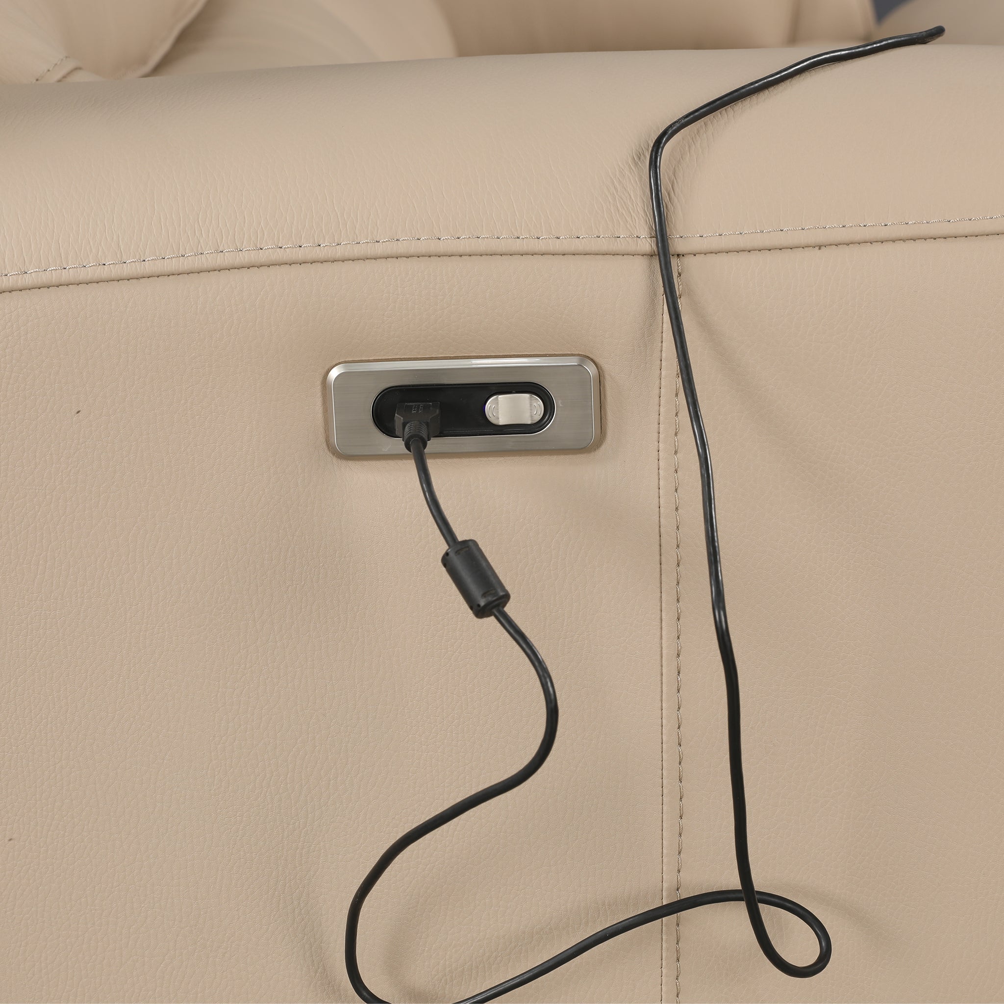 ELIO HALF LEATHER ELECTRIC RECLINER