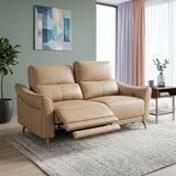 Renzo Leatherette 2 Seater Electric Recliner Camel