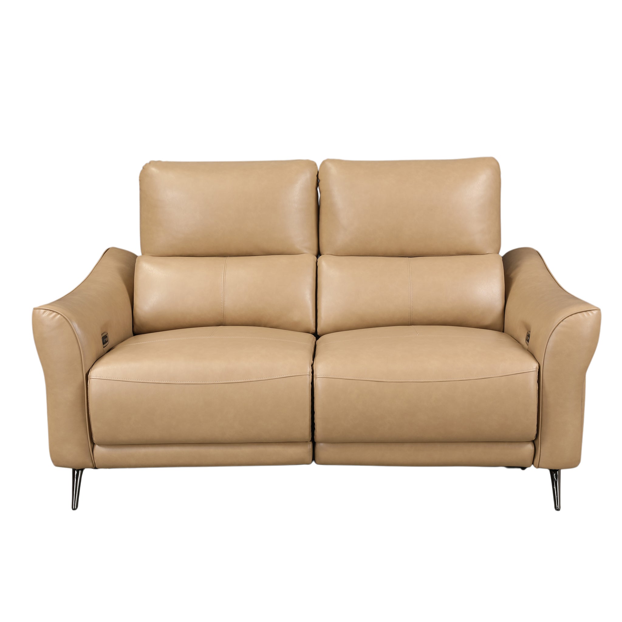 Renzo Leatherette 2 Seater Electric Recliner Camel