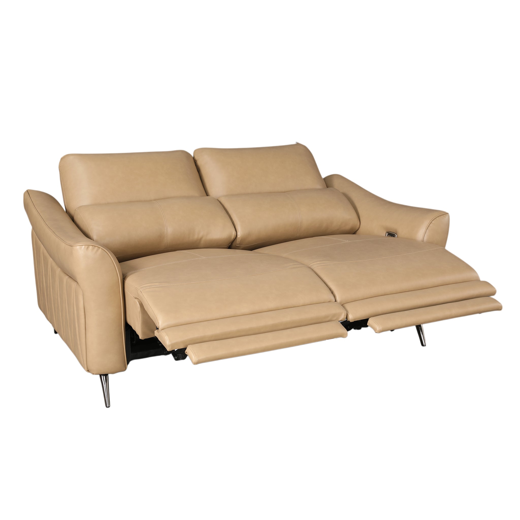 Renzo Leatherette 2 Seater Electric Recliner Camel