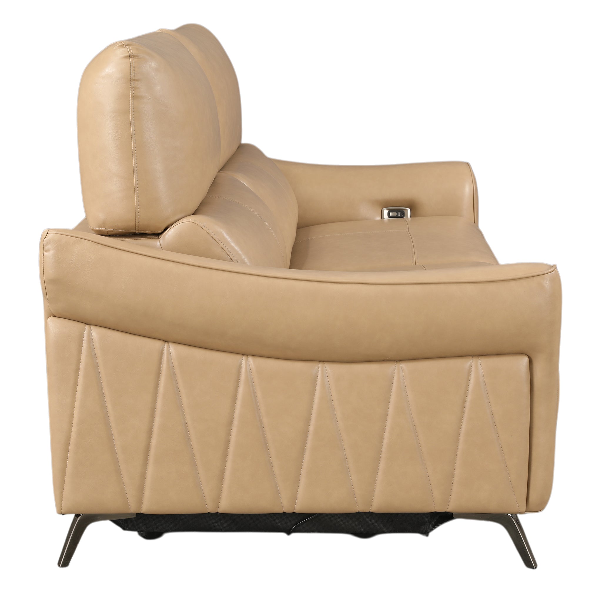 Renzo Leatherette 2 Seater Electric Recliner Camel
