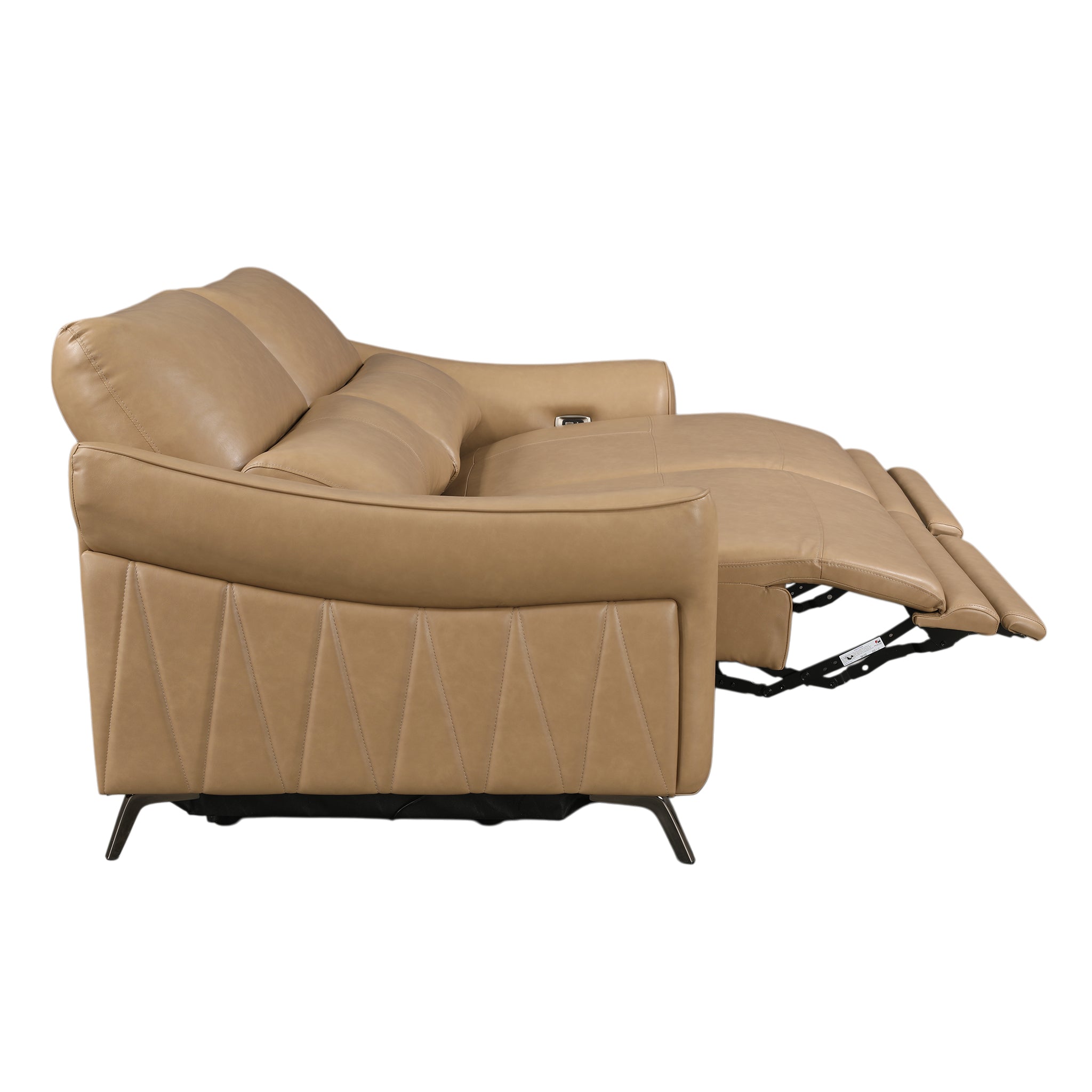 Renzo Leatherette 2 Seater Electric Recliner Camel