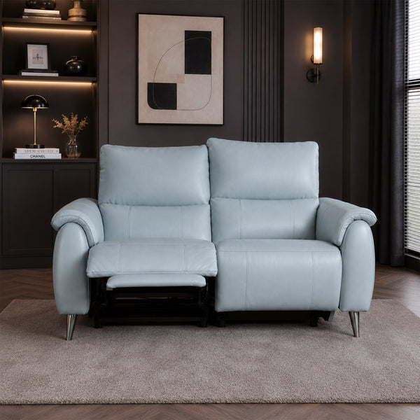 Levanto Half Leather Zero Wall Electric Recliner | 2 Seater | Slate Grey