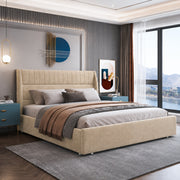 Celesto Upholstered Hydraulic Bed | King | Light Brown