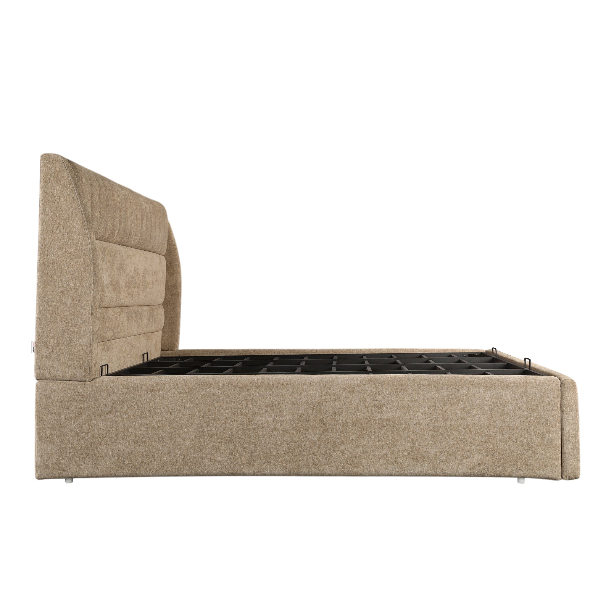 Celesto Upholstered Hydraulic Bed | King | Light Brown