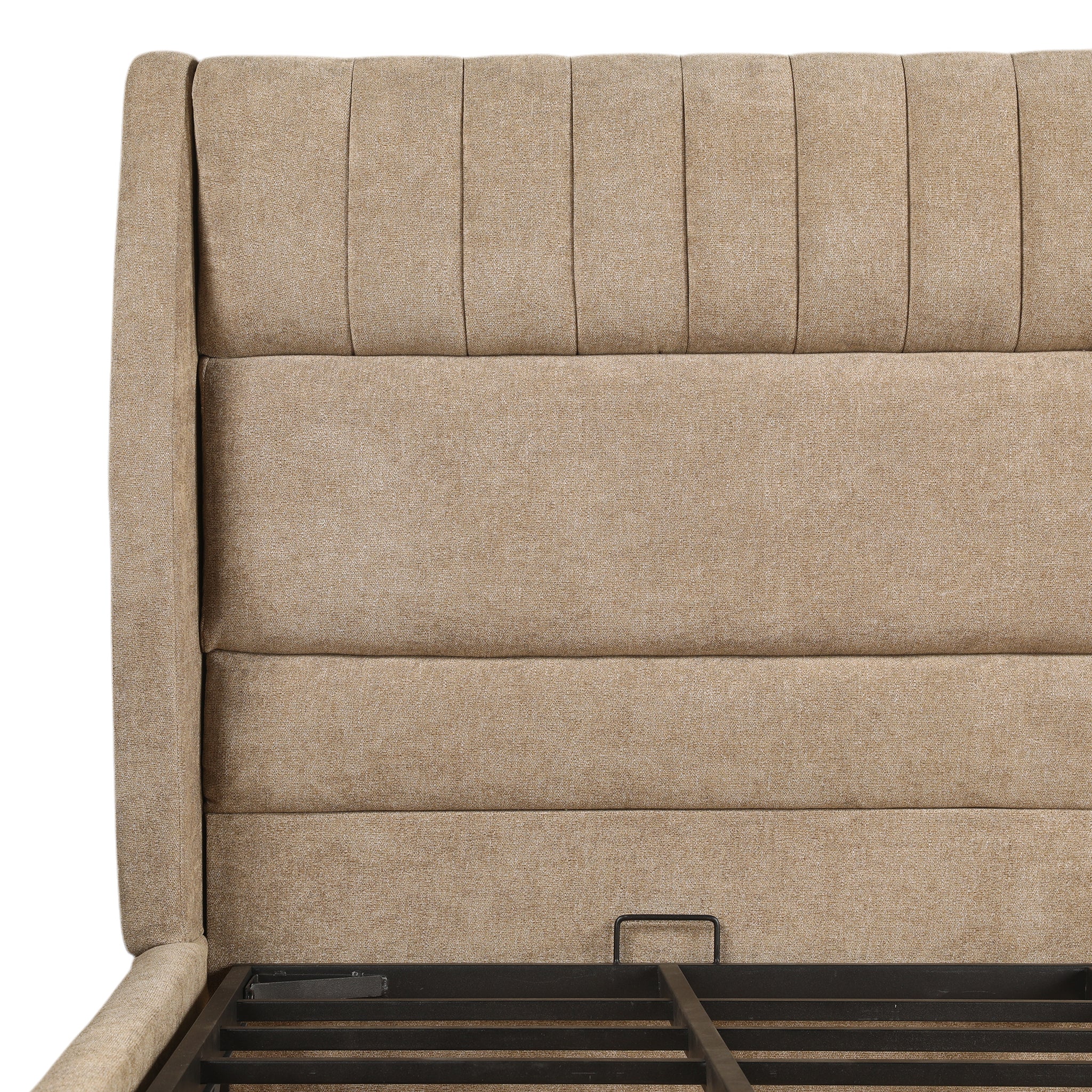 Celesto Upholstered Hydraulic Bed | King | Light Brown