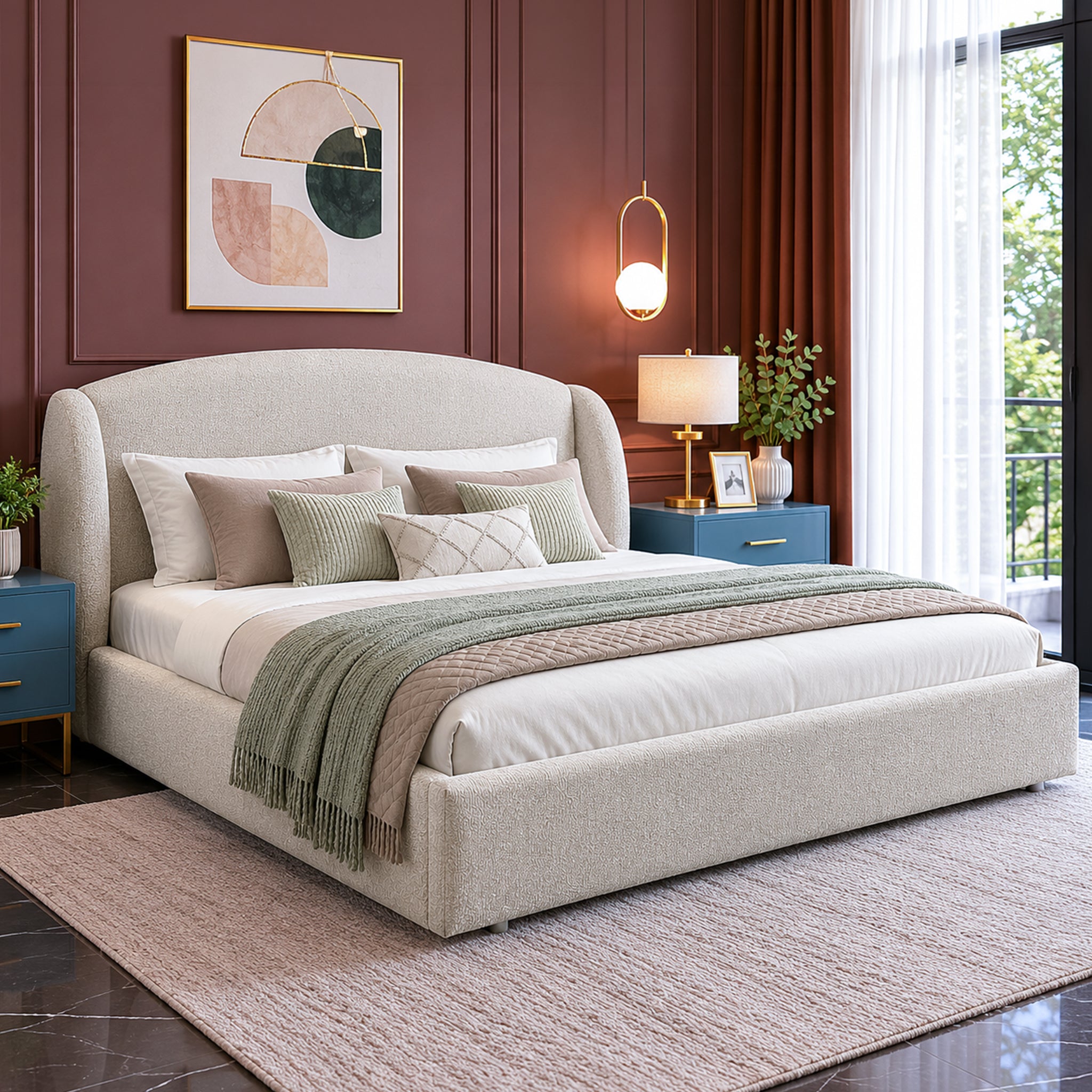 Cloudrest Upholstered Hydraulic Bed | Queen | Beige