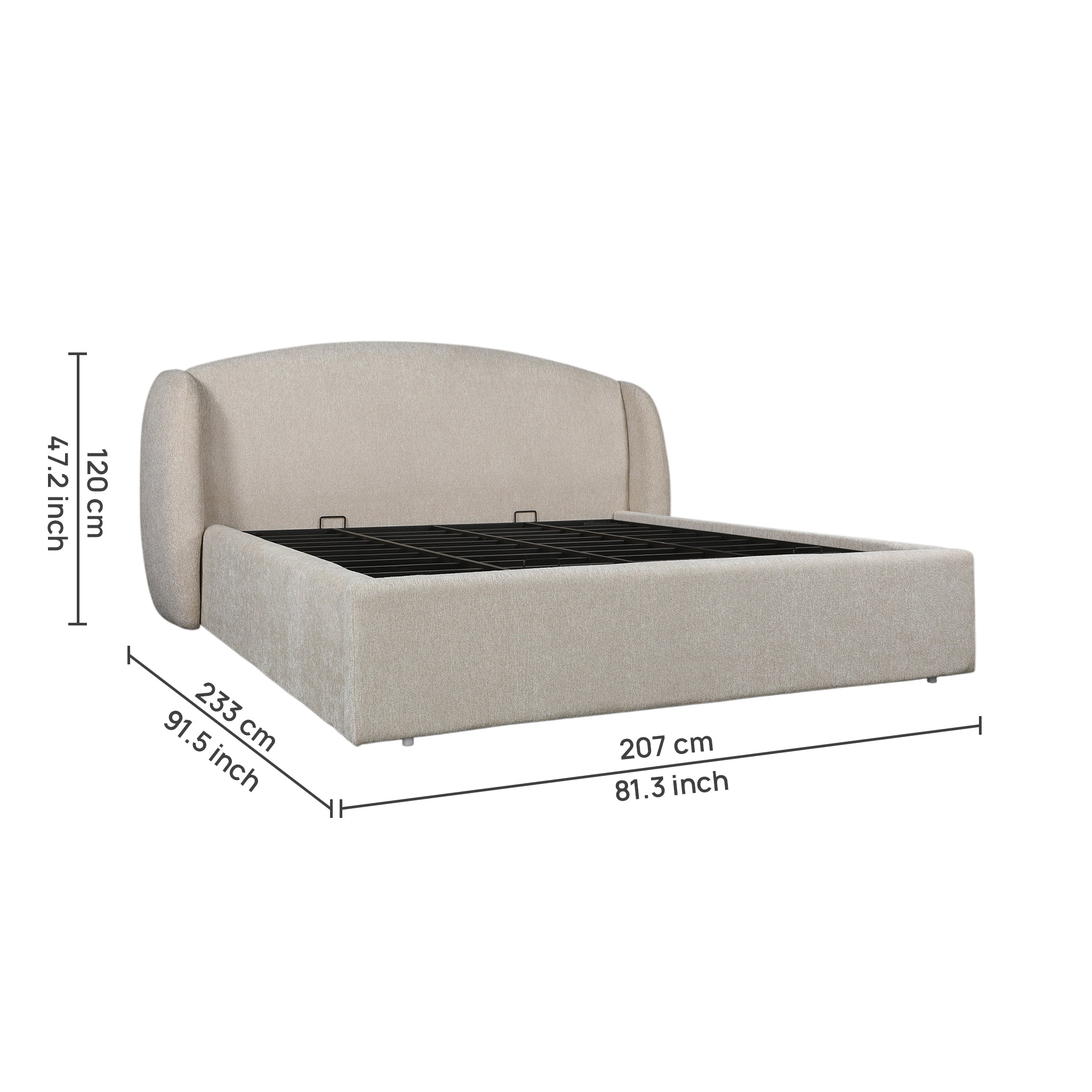 Cloudrest Upholstered Hydraulic Bed | Queen | Beige