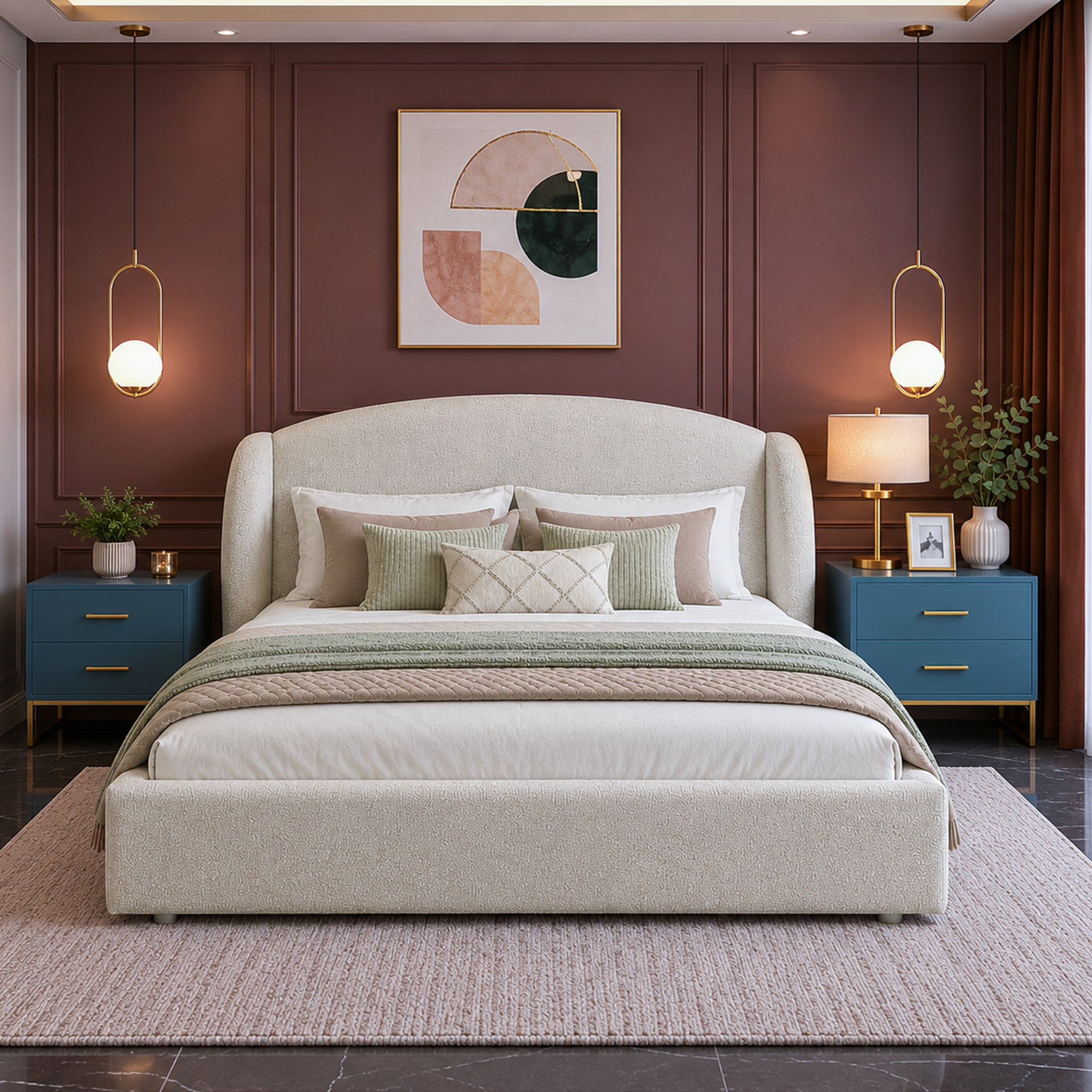 Cloudrest Upholstered Hydraulic Bed | King | Beige
