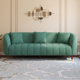 Faro Fabric 3 Seater Sofa Green