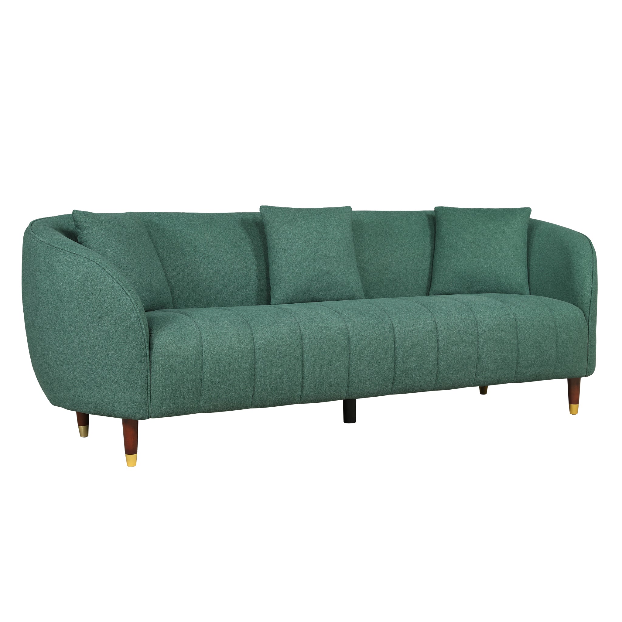 Faro Fabric 3 Seater Sofa Green
