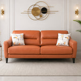 Meda Leatherette 3 Seater Sofa Tan