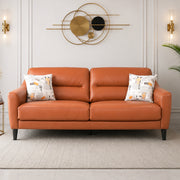Meda Leatherette 3 Seater Sofa Tan