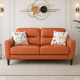 Meda Leatherette 2 Seater Sofa Tan