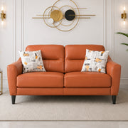 Meda Leatherette 2 Seater Sofa Tan