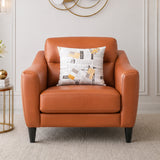 Meda Leatherette 1 Seater Sofa Tan