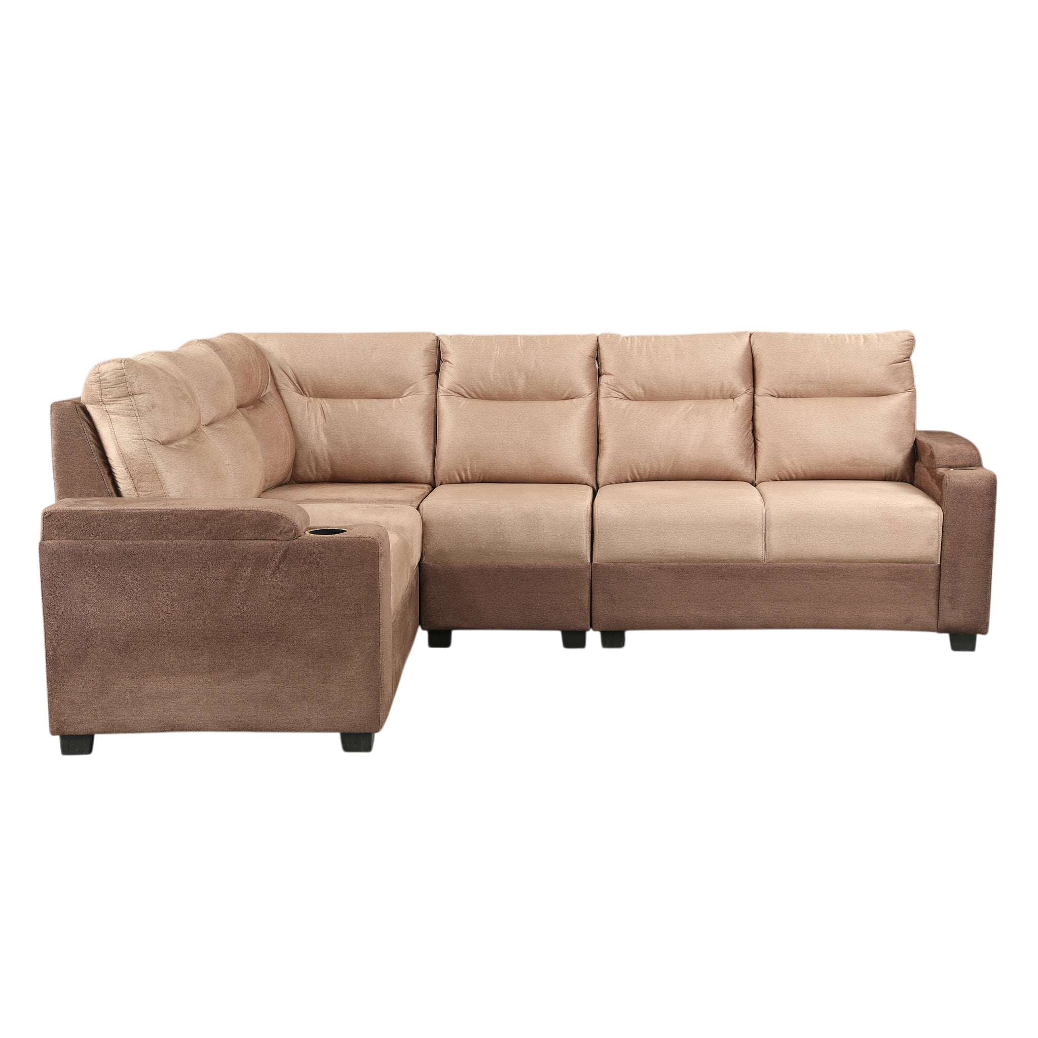 Roma Fabric Corner Sofa Brown