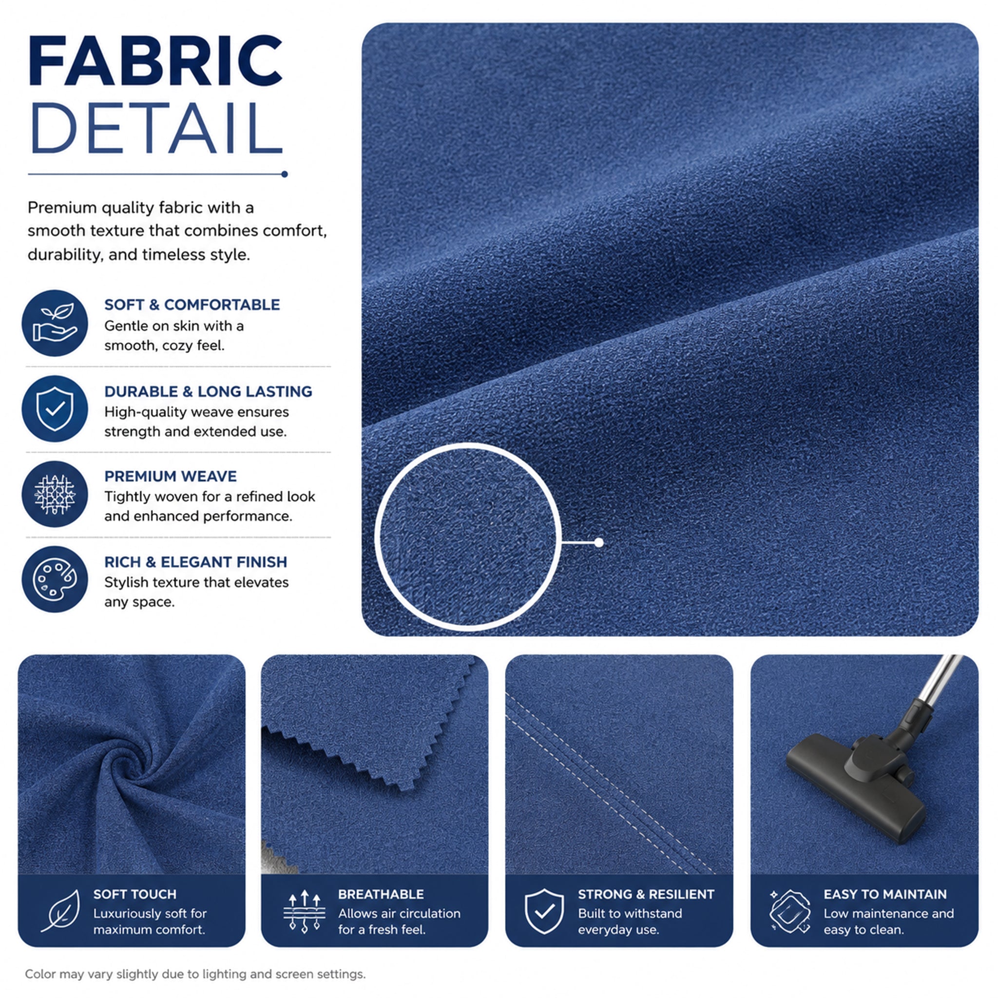 Faro Fabric 3 Seater Sofa Blue