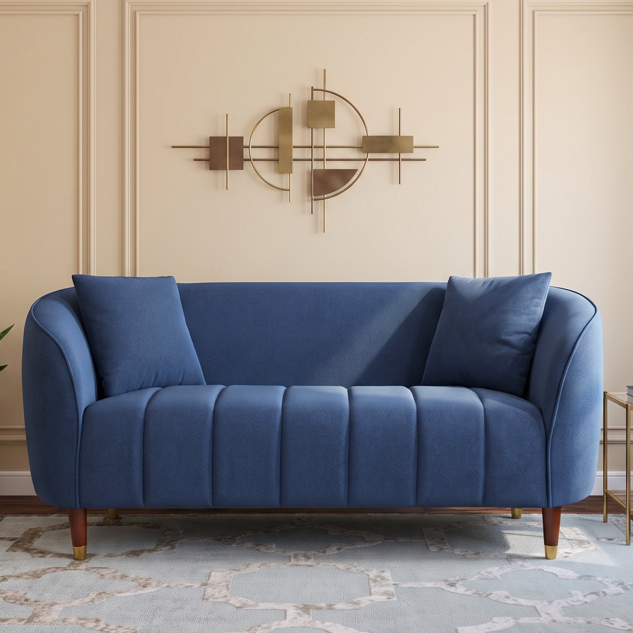 Faro Fabric 2 Seater Sofa Blue