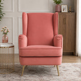 Charm Velvet Accent Chair in Blush Pink