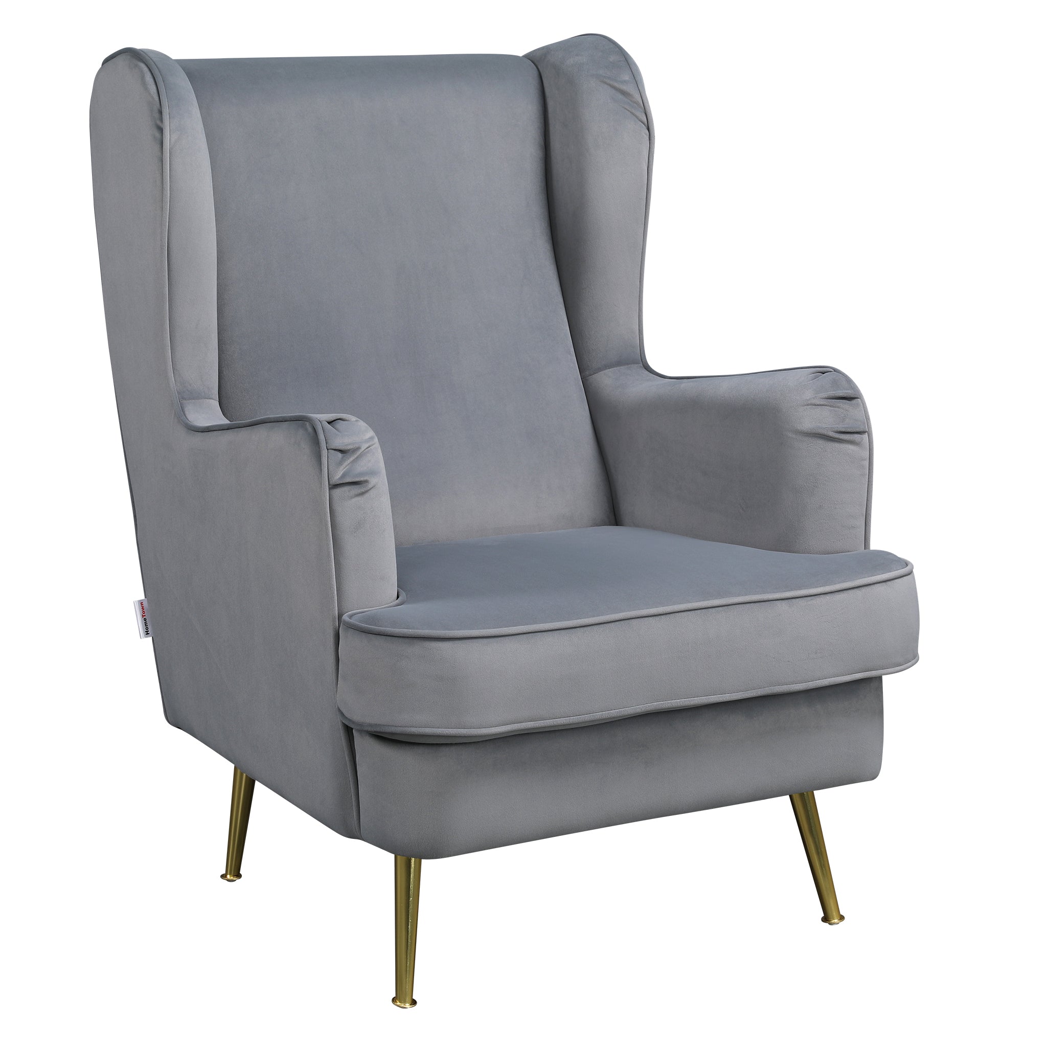Charm Velvet Accent Chair in Grey