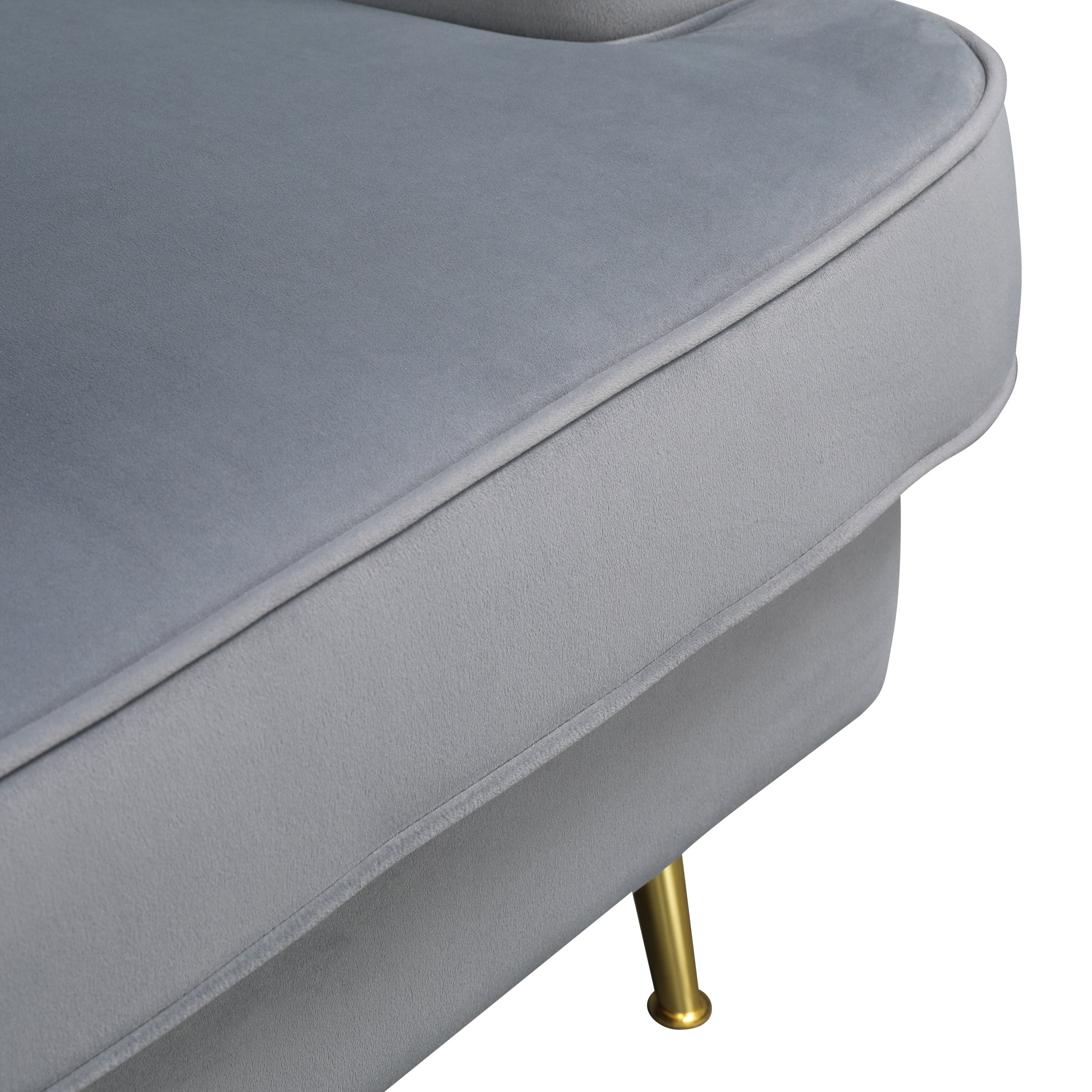 Charm Velvet Accent Chair in Grey