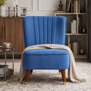Jane Velvet Accent Chair in Blue