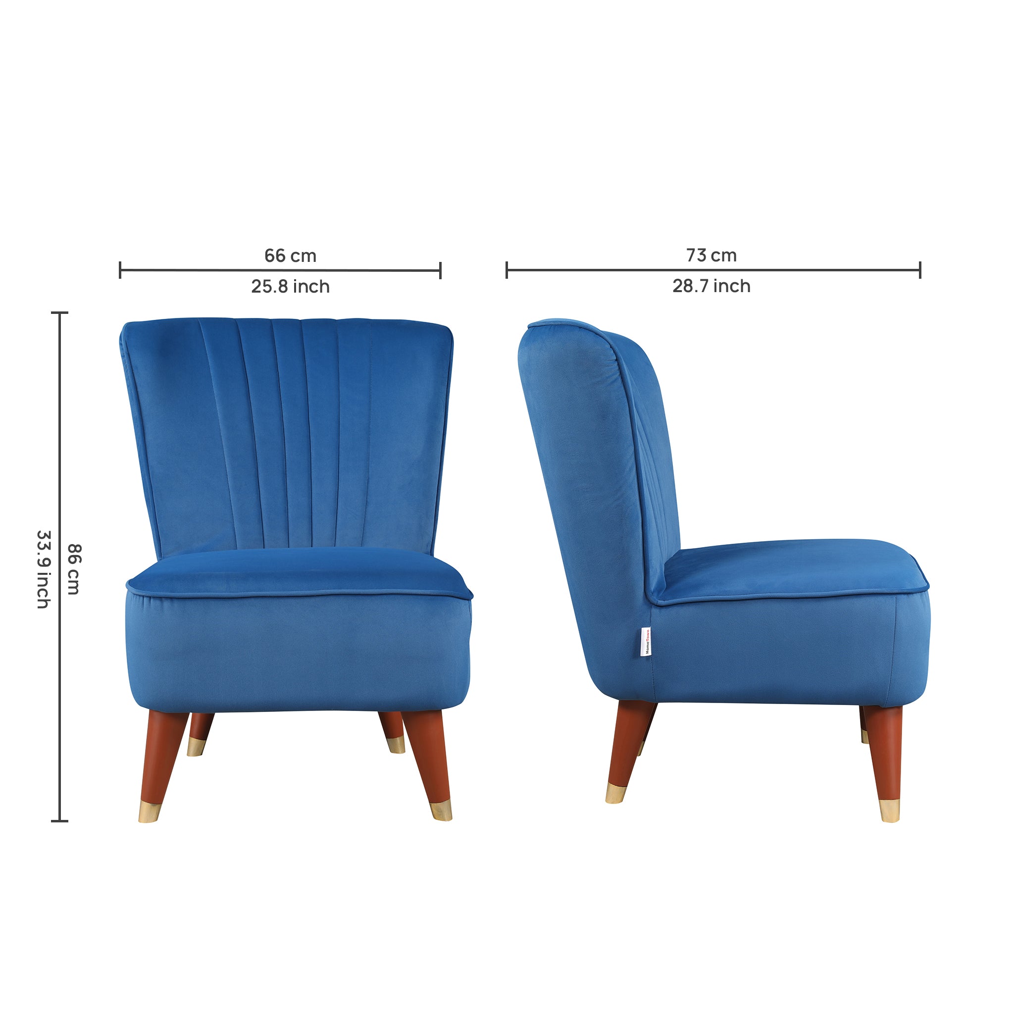 Jane Velvet Accent Chair in Blue
