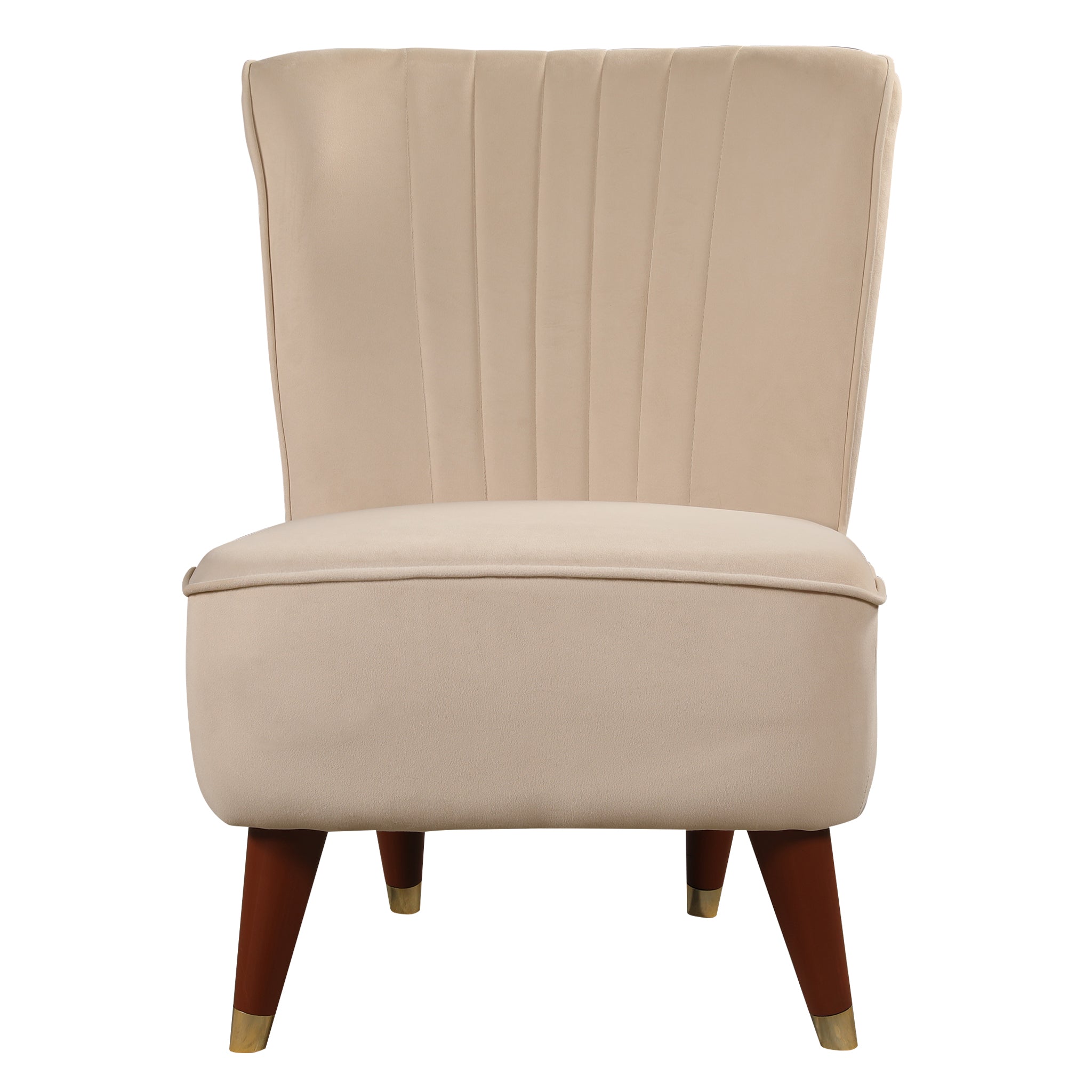 Jane Velvet Accent Chair in Sea Beige