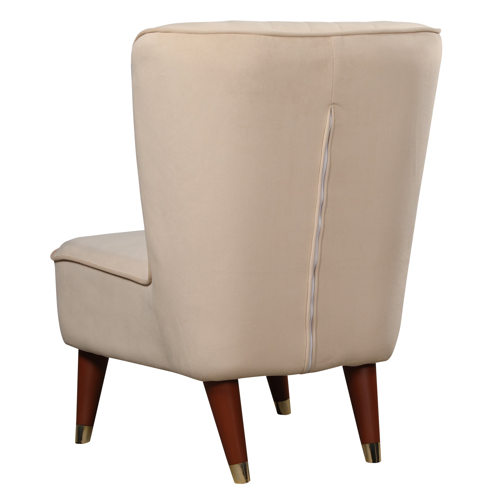Jane Velvet Accent Chair in Sea Beige