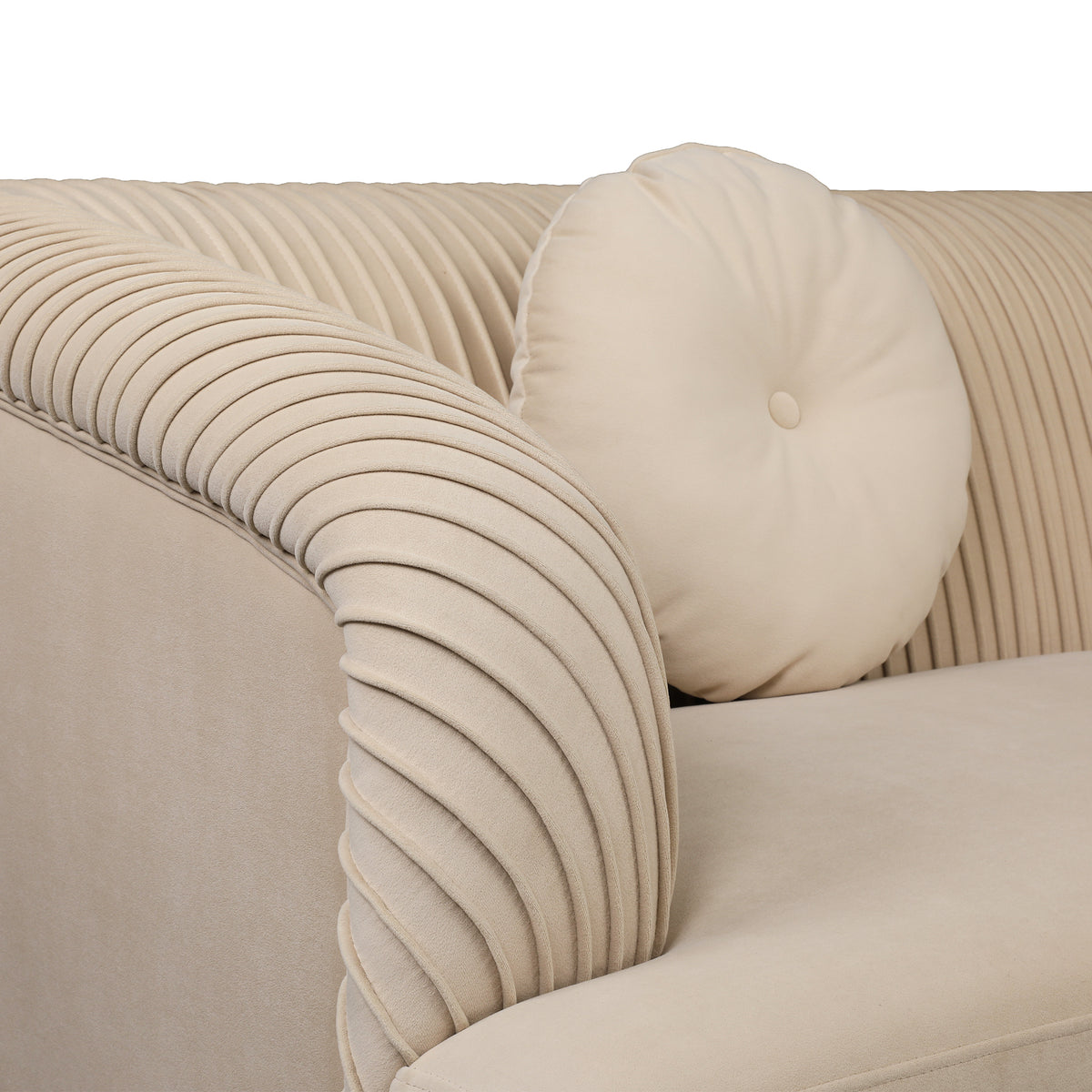 Icon Velvet 3 Seater Sofa Beige